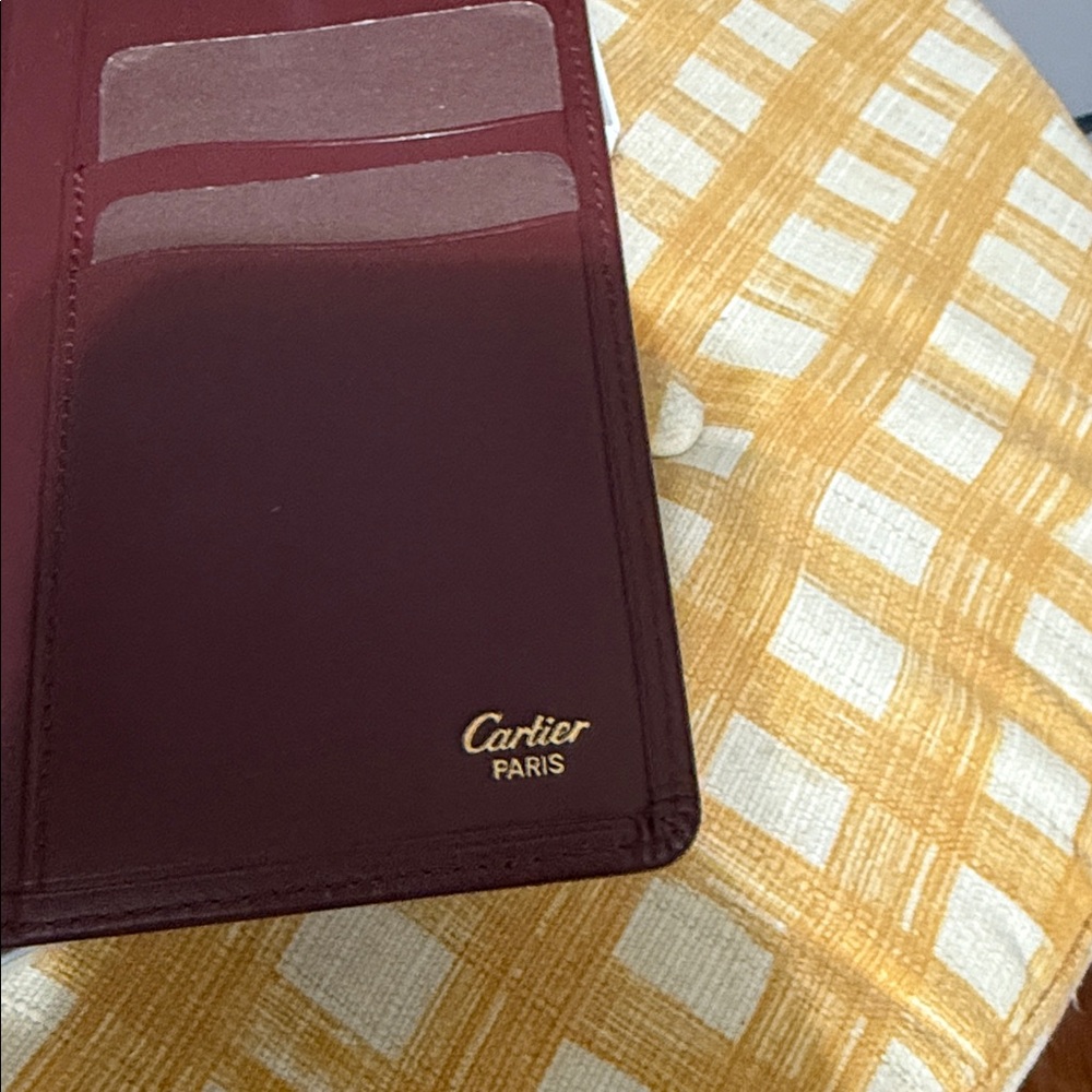 Cartier Burgundy Leather Wallet with Gold Details - Picture 4 of 16